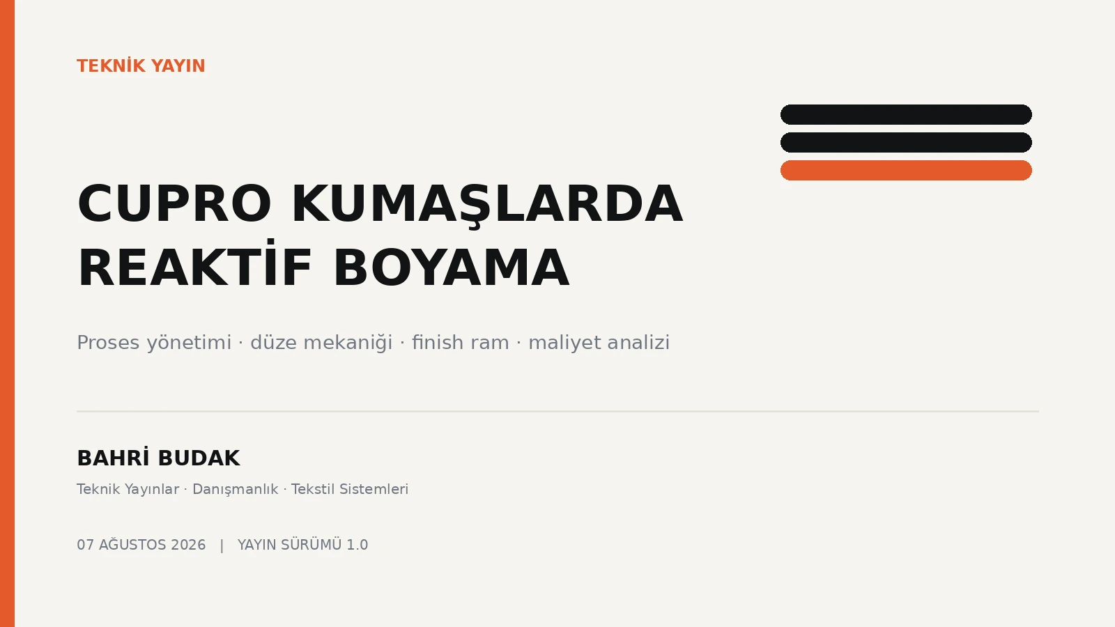 Cupro Kumaşlarda Reaktif Boyama: Uçtan Uca Proses Yönetimi