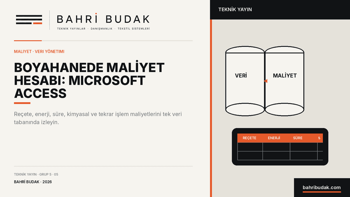 Boyahanede Maliyet Hesabı: Microsoft Access Veritabanı